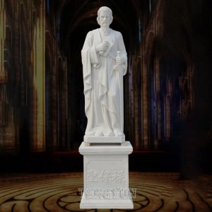Marble Sculpture Church Decorative The Twelve Apostles White marble Sculpture St. Paul And St. Peter Statues