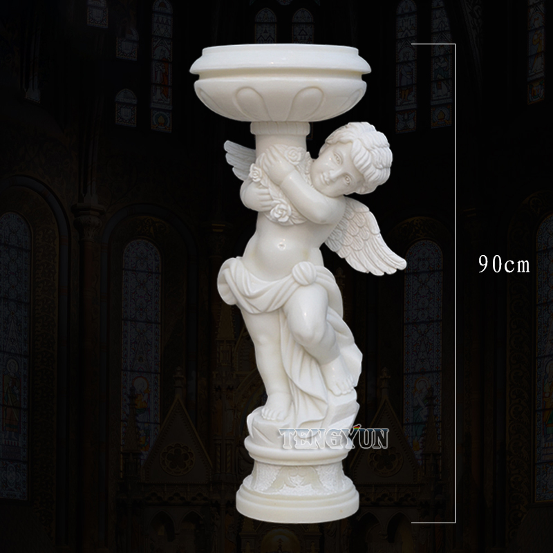 Marble small angel statue flowerpot (2)