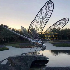 Lake Outdoor Decorative Stainless Steel Butterfly Sculpture Metal Insect Statues