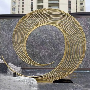 Abstract Metal Wire Sculpture Modern Art Annular Stainless Steel Sculpture