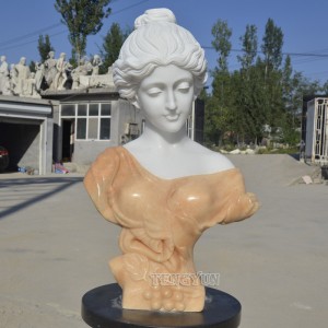 Multi-Color Marble Female Bust For Table Decoration Stone Lady Busts Price