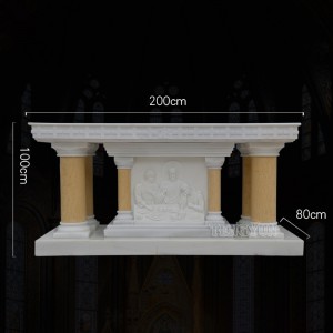 Natural Stone Church Christian The Last Supper of the Twelve Statue Relief Marble Altar For Sale