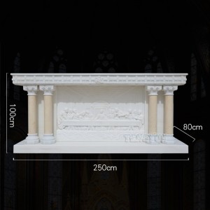 Natural Stone Church Christian The Last Supper of the Twelve Statue Relief Marble Altar For Sale