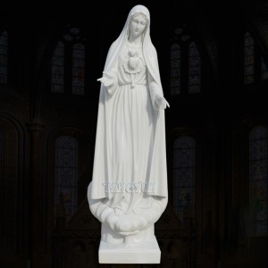 Church Decorative Religious Marble Statue Antique Life Size Our Lady of Fatima With Shepherd Children