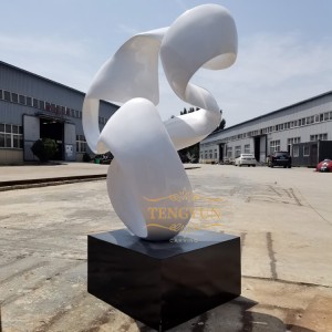 Outdoor China Metal Modern Abstract Art White Color Stainless Steel Sculpture