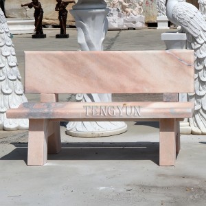Garden Decorative Marble Chair Hand Carved Stone Bench For Park