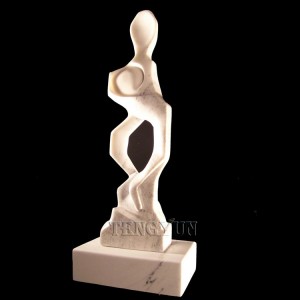 Stone Figure White Sculpture Marble Man and Woman Abstract Statue