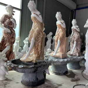 Outdoor Life Size Marble Female Sexy Woman Statue Water Fountain For Sale