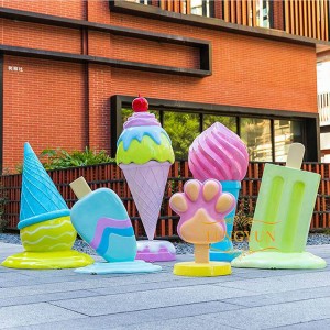Outdoor Decorative Resin Ice Lolly Sculpture Shop Decor Ice Cream Fiberglass Sculptures