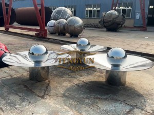 Outdoor Garden Decor Metal Sphere Stainless Steel Ball Water Fountain