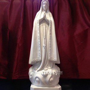 Outdoor hand carved religious life size marble our lady of fatima statues for sale
