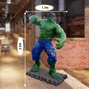 Famous Fiberglass Marvel Character Life Size Hulk Statue Resin Figures Sculpture For Sale