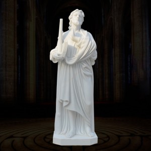 Factory Custom Religious Life Size White Marble Twelve Apostles Christian Statues For Sale