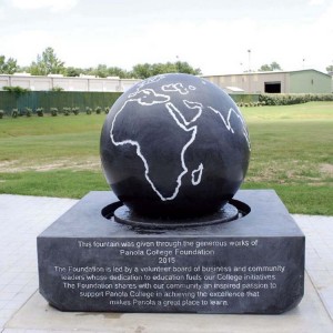 Outdoor China Shanxi Black Granite Floating Globe Stone Marble Water Fountain With Map Engraving
