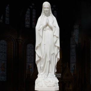 Home Decorative Small Size White Marble Our Lady Of Lourdes Statues Praying Virgin Mary Figurine