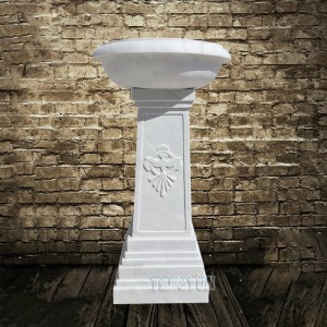 Stone Carving Holy Water Basin Marble Baptismal Font Factory Direct Holy Pool Church Religious Sculpture