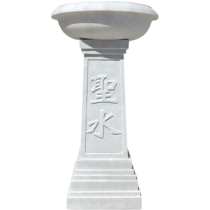 Stone Carving Holy Water Basin Marble Baptismal Font Factory Direct Holy Pool Church Religious Sculpture Featured Image