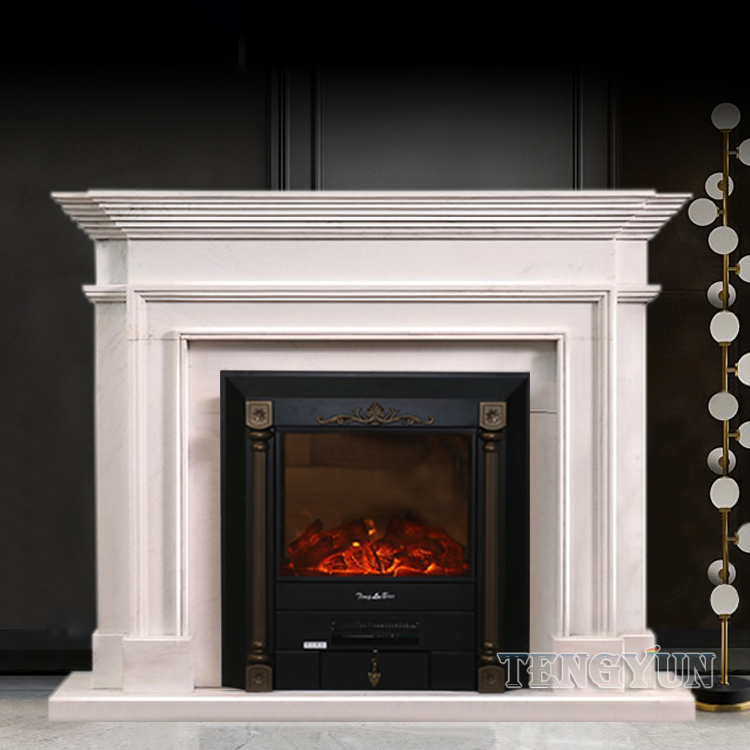 Tengyun Carving-Natural marble carved marble fireplace (10)