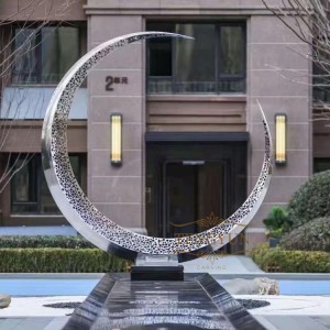 Abstract Metal Wire Sculpture Modern Art Annular Stainless Steel Sculpture