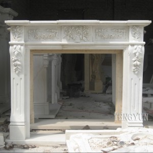 White Marble Home Decorative Stone Fireplace