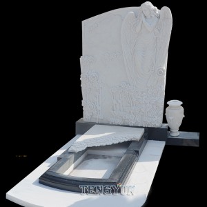 Factory Cheap Hot Lady Angel Marble Gravestone Cemetery Tombstone Stone Graveyard Headstone Monuments for Sales