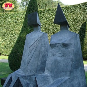 Custom Famous Lynn Chadwick Art Statues Bronze Abstract Sitting Couple Garden Decorative Sculpture