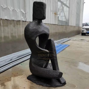 Factory Sales Life Size Abstract Sitting Person Sculpture Garden Modern Bronze Abstract Statue