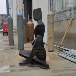Factory Sales Life Size Abstract Sitting Person Sculpture Garden Modern Bronze Abstract Statue