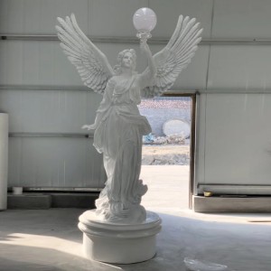 OEM China Chinese Statue Factory Custom Ornament Figure Sculpture Lady Lamp Angel Wings Statue Resin Statue