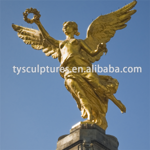 Large Size Golden Ancient Angel Statue Outdoor Decoration Bronze Angel Sculptures For Sale