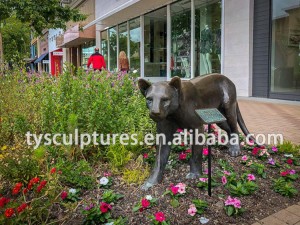 Garden Outdoor Decor Metal Cougar Sculpture Life Size Leopard Bronze Cheetah Statues For Sale