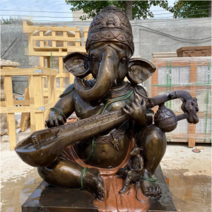 Life Size Religious Hindu God Ganesh Sculpture Antique Bronze Buddha Indian Statue