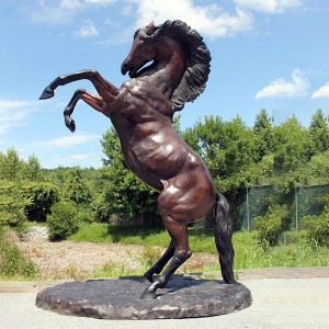 Large size bronze rearing horse