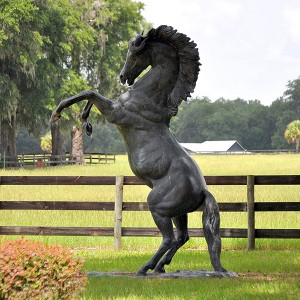Large size bronze rearing horse