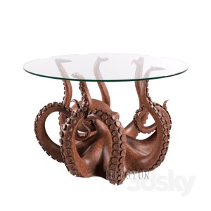 Metal Octopus Sculpture Table Home Decorative Bronze Animal Base Coffee Table
