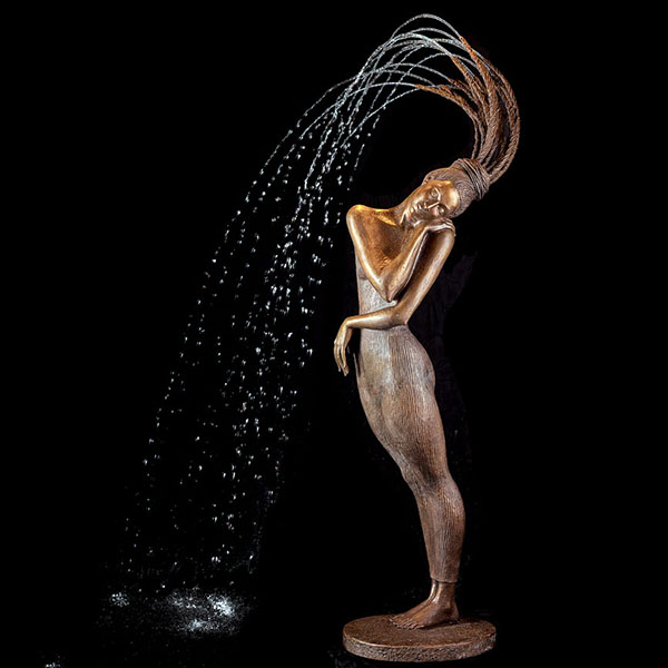 Sommer, Skulptur, Springbrunnen, Wasserskulptur aus Bronze von Malgorzata Chodakowska