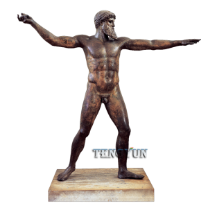 Outdoor Decorative Large Roman Marble Statue Zeus With Bronze Eagle Greek God Sculpture