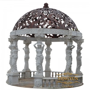 Buy A Marble Gazebo Stone Pavilion Marquee Tent Camping Carved 8 Lady Statues Gazebo for Garden