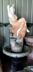 Beautiful Lady Statue Stone Marble Water Fountain For Garden Yard Decoration