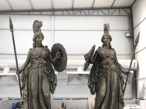 Large Size Garden Outdoor Roman Warrior Fiberglass Goddess Of War Gamous Athena Statue For Sale