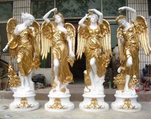 Factory Promotional Artificial Art Statue Resin Fiberglass Sculpture Angel Four Season Statues