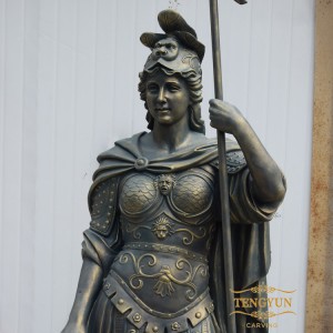 Medieval Warriror Guard Sentry Pikeman Statue Fiberglass Armour Female Woman Warrior With Shield