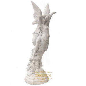 Custom Famous Statue Male Angel Kiss Naked Girl Resin Sculpture