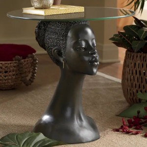 OEM/ODM Manufacturer Popular Design Metal Girl Statue Life Size Woman Bronze Sculpture Coffee Table