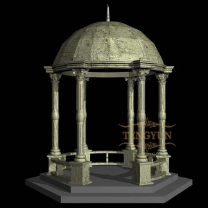 Discount Price Hand Carved Natural Stone White Marble Garden Gazebo Pavilion