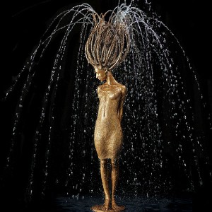 Bronze lady water fountain