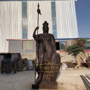 Garden Outdoor Decor Large Size Female Bronze Warrior Statue For Sale