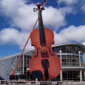 Large size outdoor decorative metal music instruments violoncello sculpture stainless steel cello sculpture