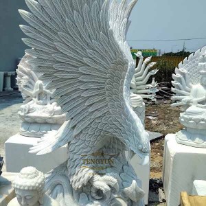 Garden home ornament stone marble carving eagle statue
