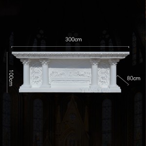 Hot Sale The Last Supper Relief Marble Altar Christian Holy Table White Marble Carvings Church Products